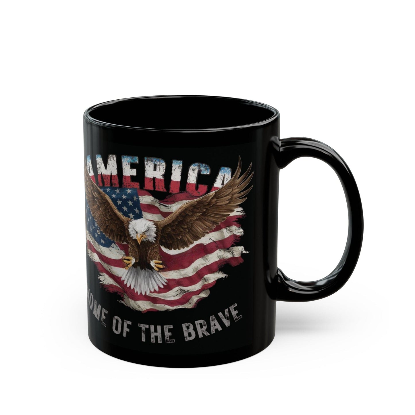 Black Mug - AMERICA - HOME OF THE BRAVE