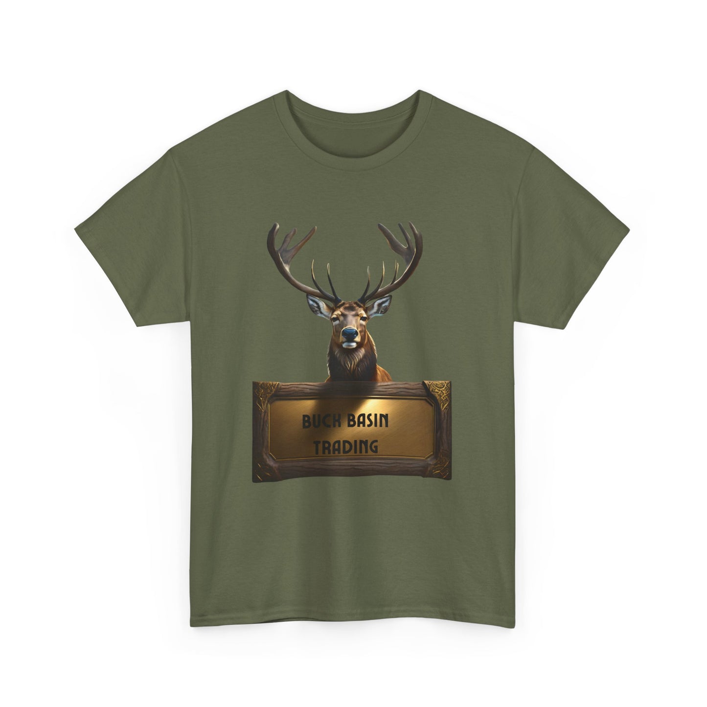 Unisex Heavy Cotton Tee- Buck Basin Trading Logo