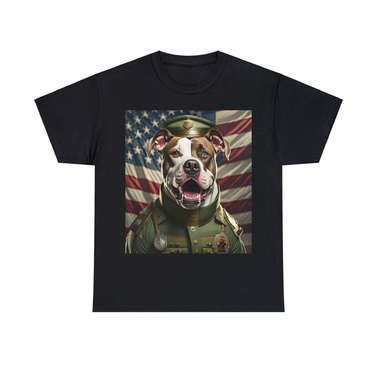 Unisex Heavy Cotton Tee-American Flag- Dog Soldier