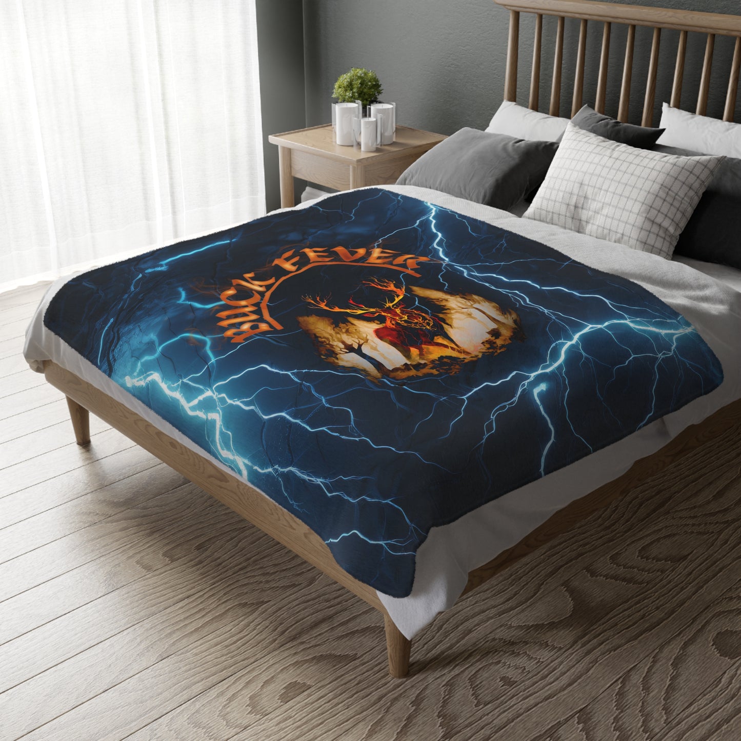 Fleece Blanket - Buck Fever Logo Lightning Design