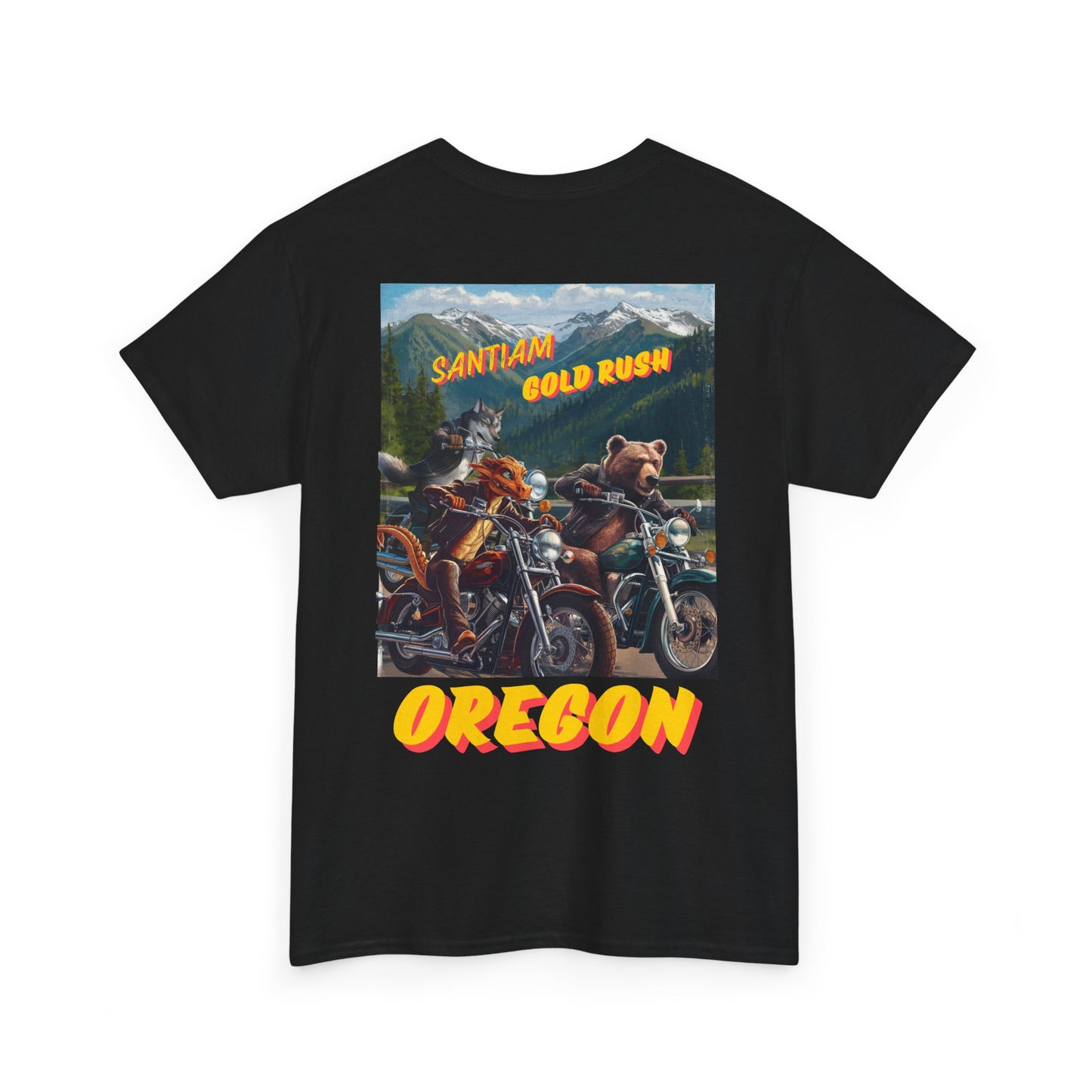 Unisex Heavy Cotton Tee -  SANTIAM GOLD RUSH  WILDLIFE BIKER