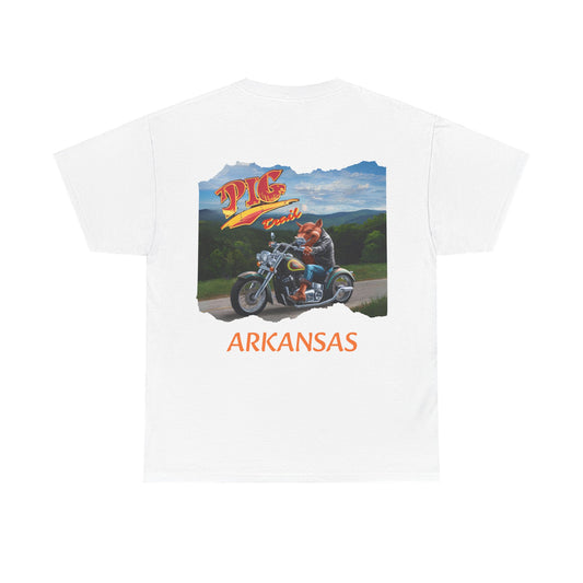 Unisex Heavy Cotton Tee -  Arkansas Pig Trail Biker