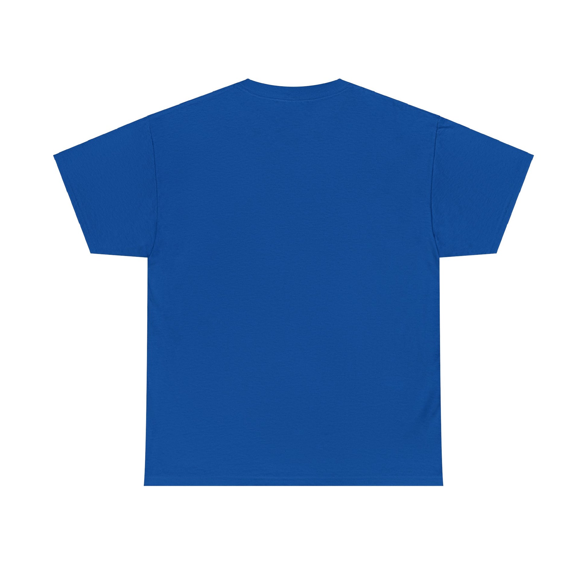 The "Unisex Heavy Cotton- Don't Judge Me Elf" T-shirt is displayed laid flat, highlighting the back side in a classic fit. Crafted from 100% sustainable cotton, it provides both comfort and an eco-friendly style.