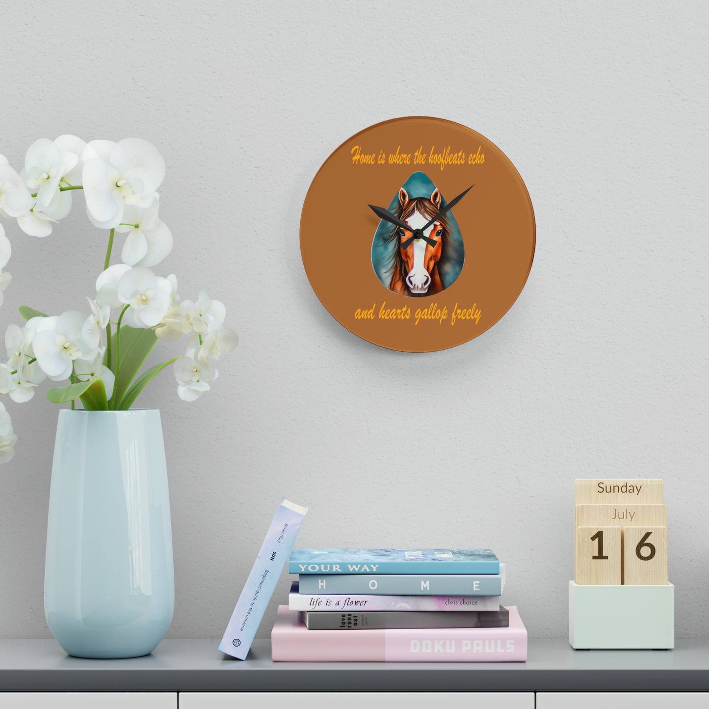 Acrylic Wall Clock- horse hoofbeat