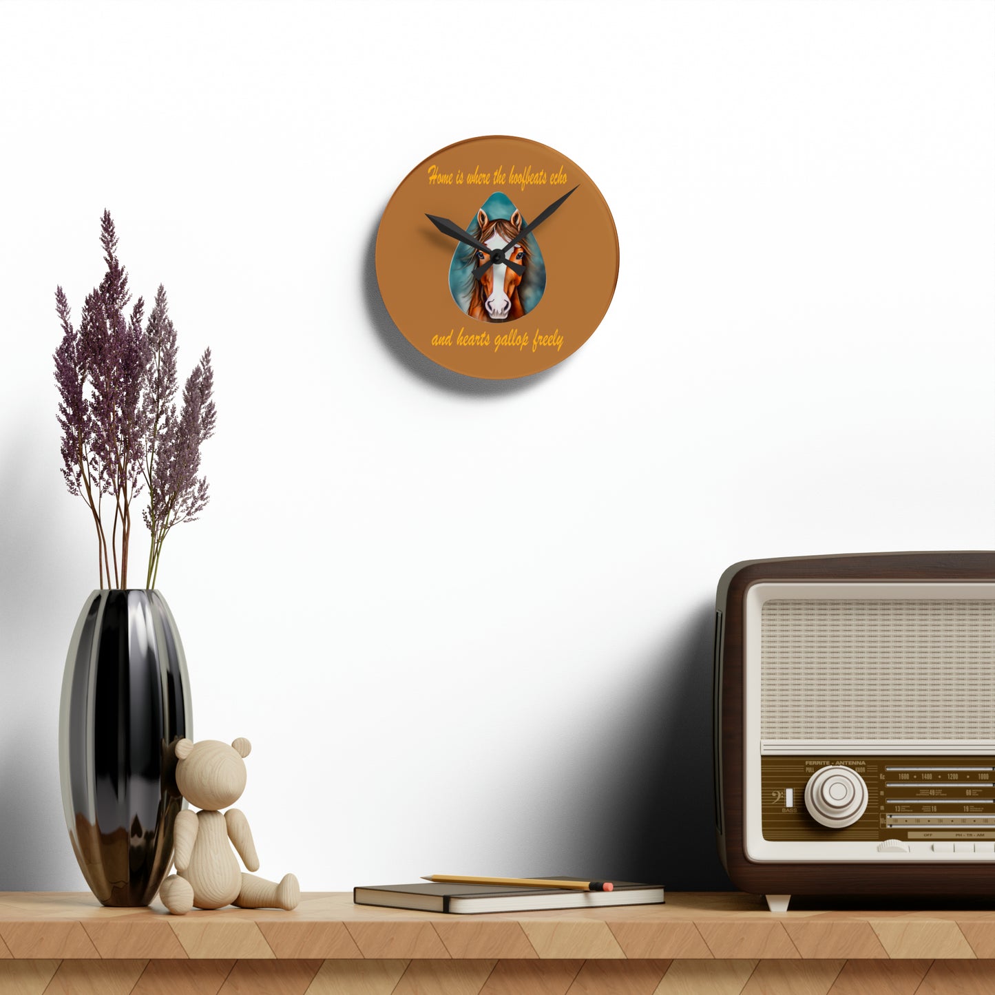 Acrylic Wall Clock- horse hoofbeat