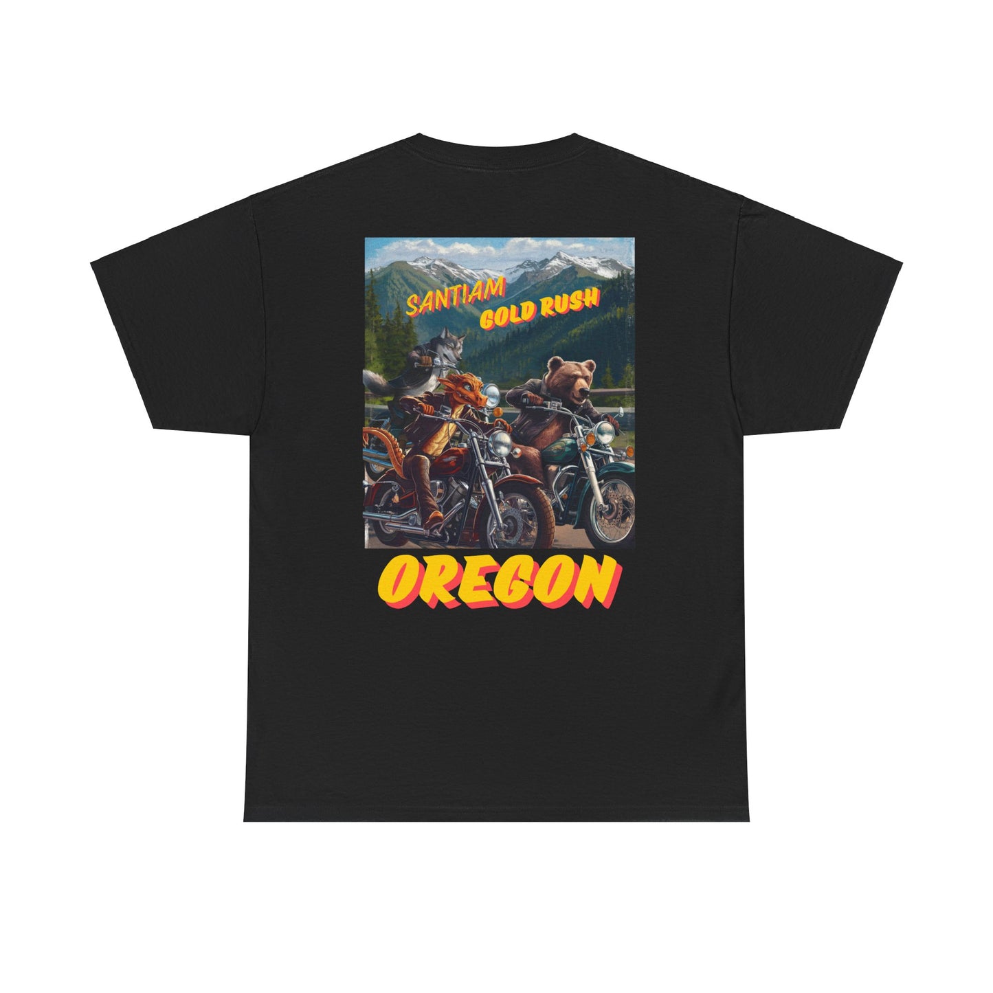 Unisex Heavy Cotton Tee -  SANTIAM GOLD RUSH  WILDLIFE BIKER