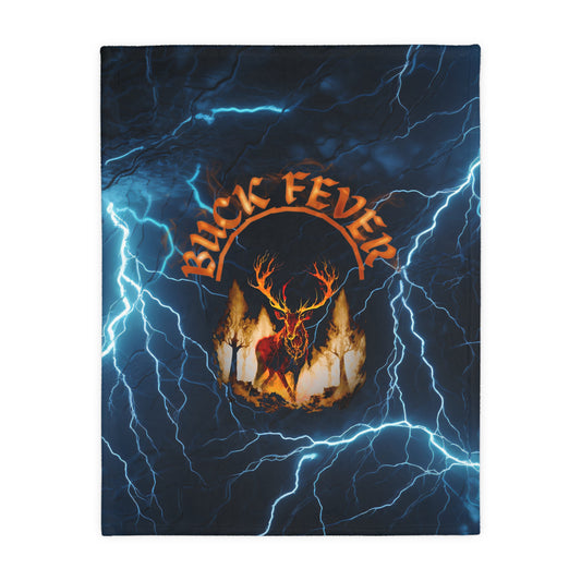 Fleece Blanket - Buck Fever Logo Lightning Design