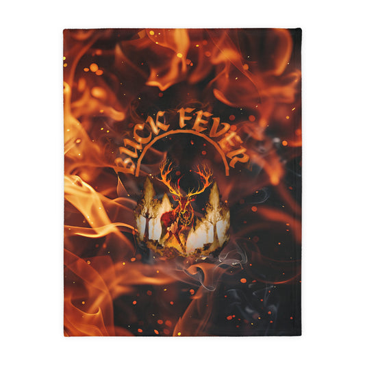 Fleece Blanket - Buck Fever Logo Fire Design