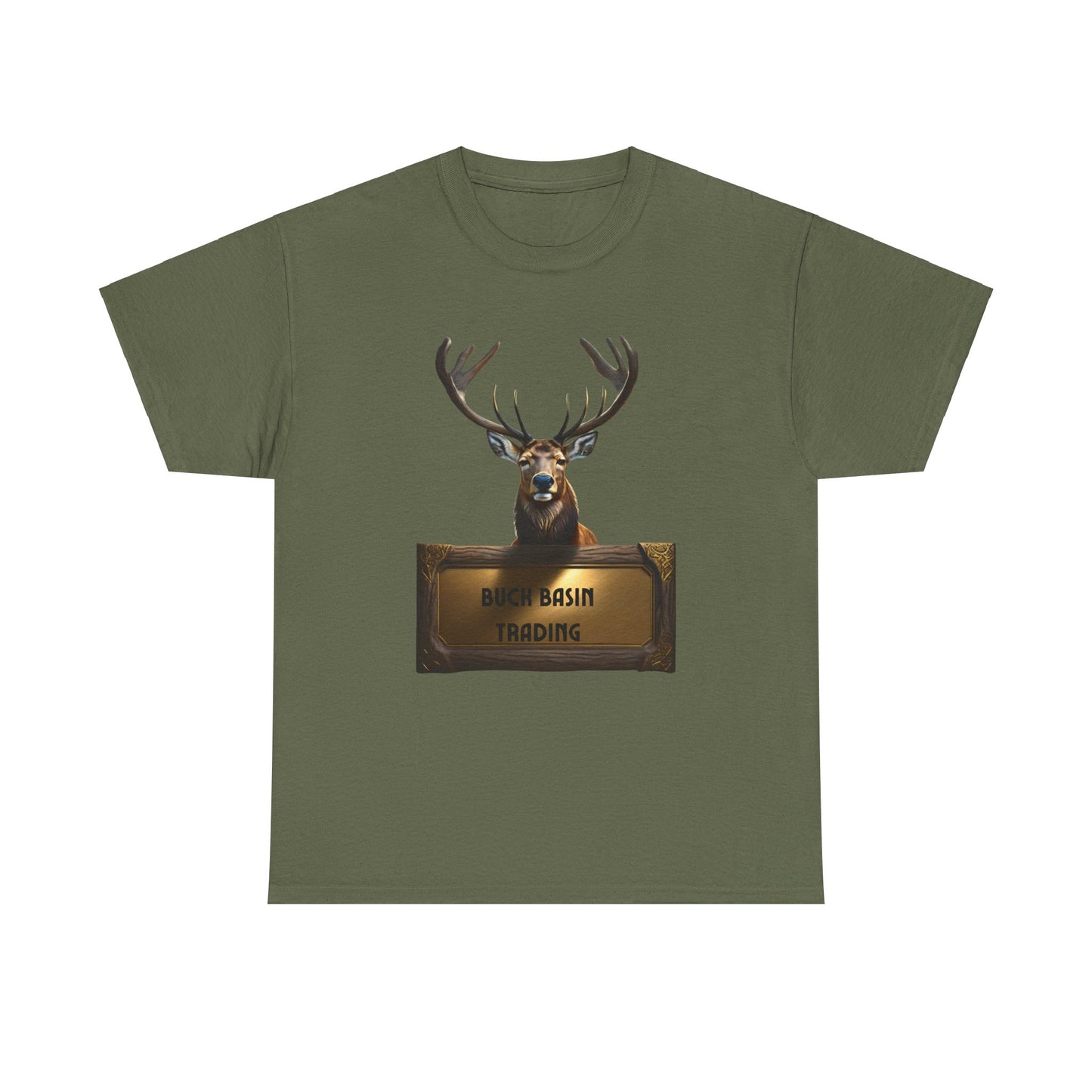 Unisex Heavy Cotton Tee- Buck Basin Trading Logo