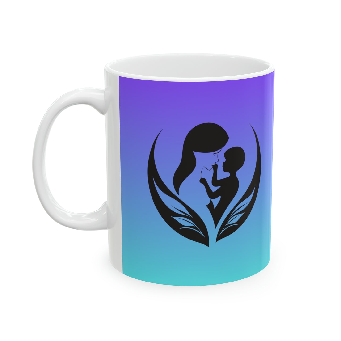 11oz ceramic mug- mom I need to say I love you- silhouette mother and child