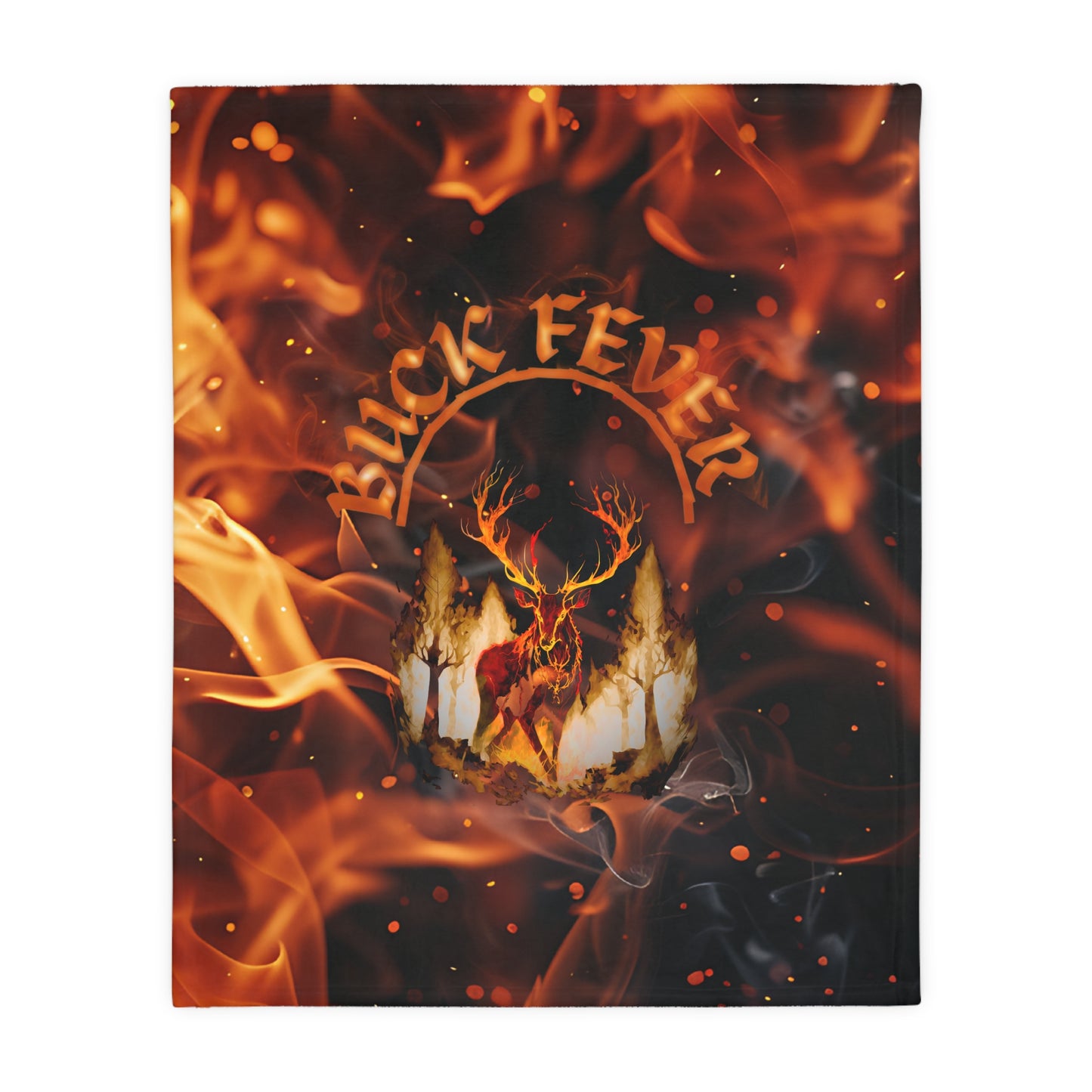 Fleece Blanket - Buck Fever Logo Fire Design