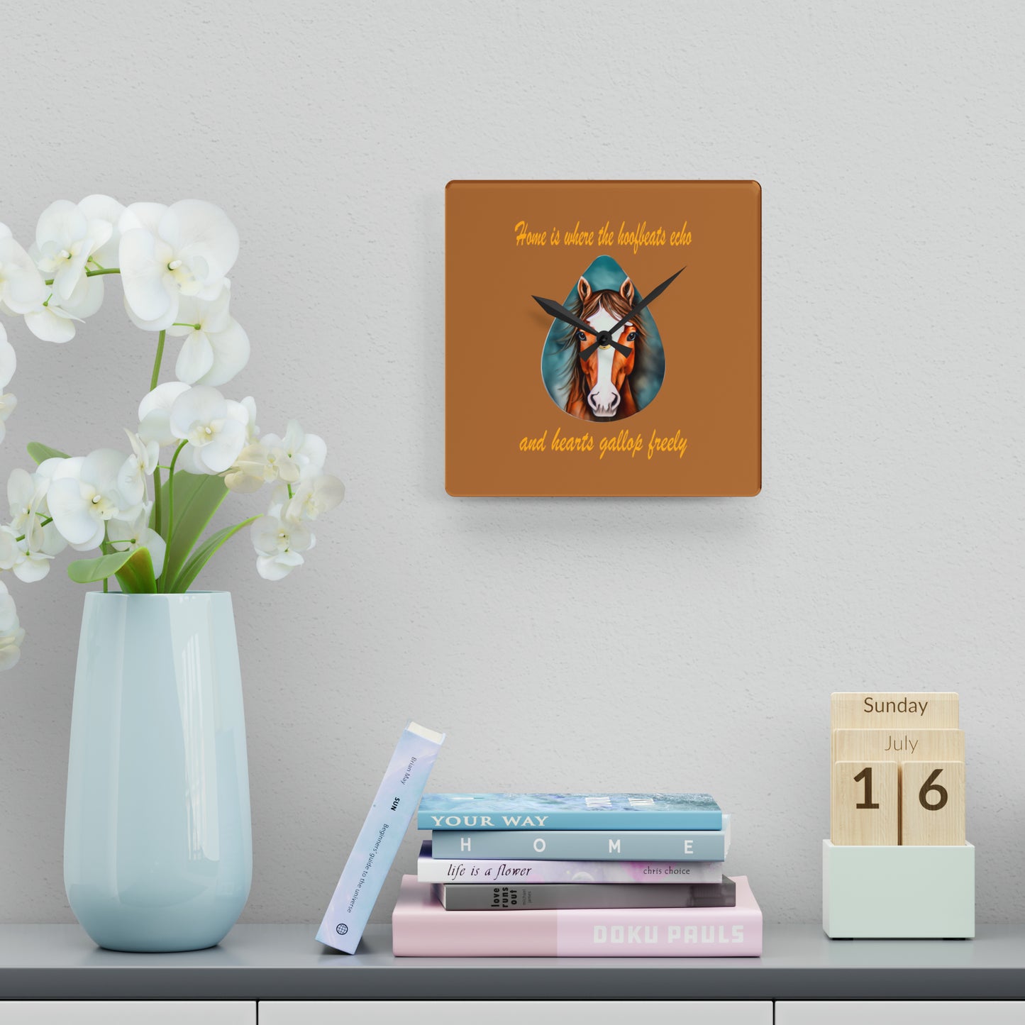 Acrylic Wall Clock- horse hoofbeat