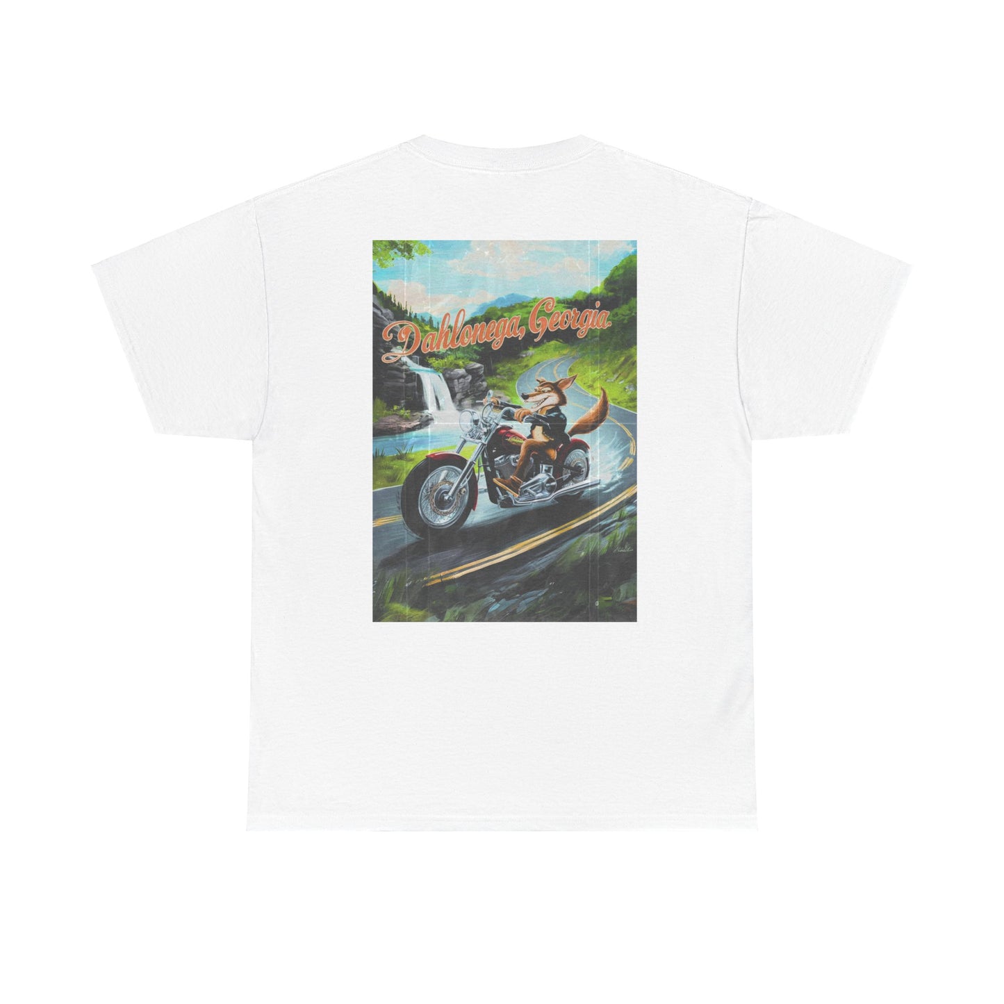 Unisex Heavy Cotton Tee -  DAHLONEGA GEORGIA BIKER FOX