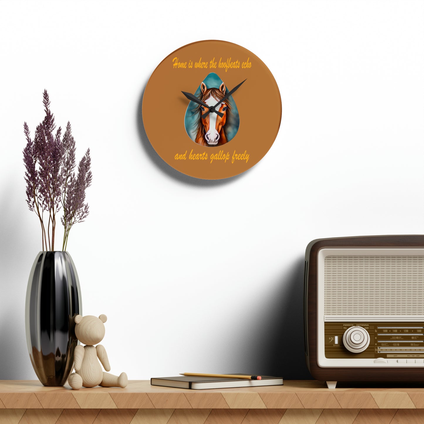 Acrylic Wall Clock- horse hoofbeat