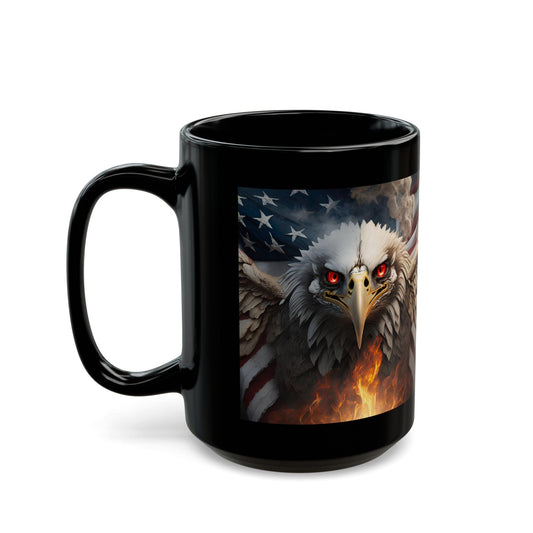 11oz Black Mug american eagle stn1