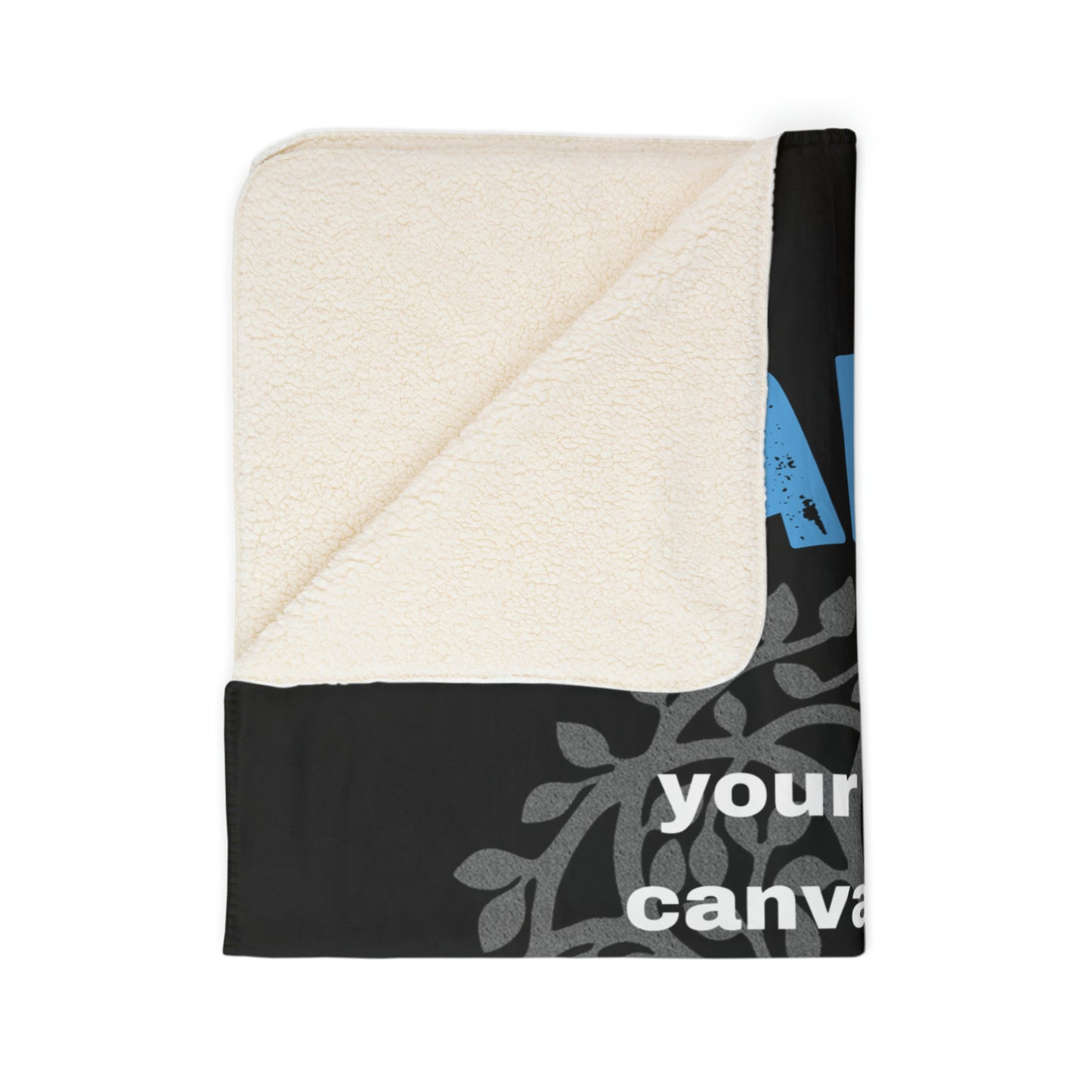 Fleece Sherpa Blanket-GRANDPA YOUR LOVE IS THE CANVAS