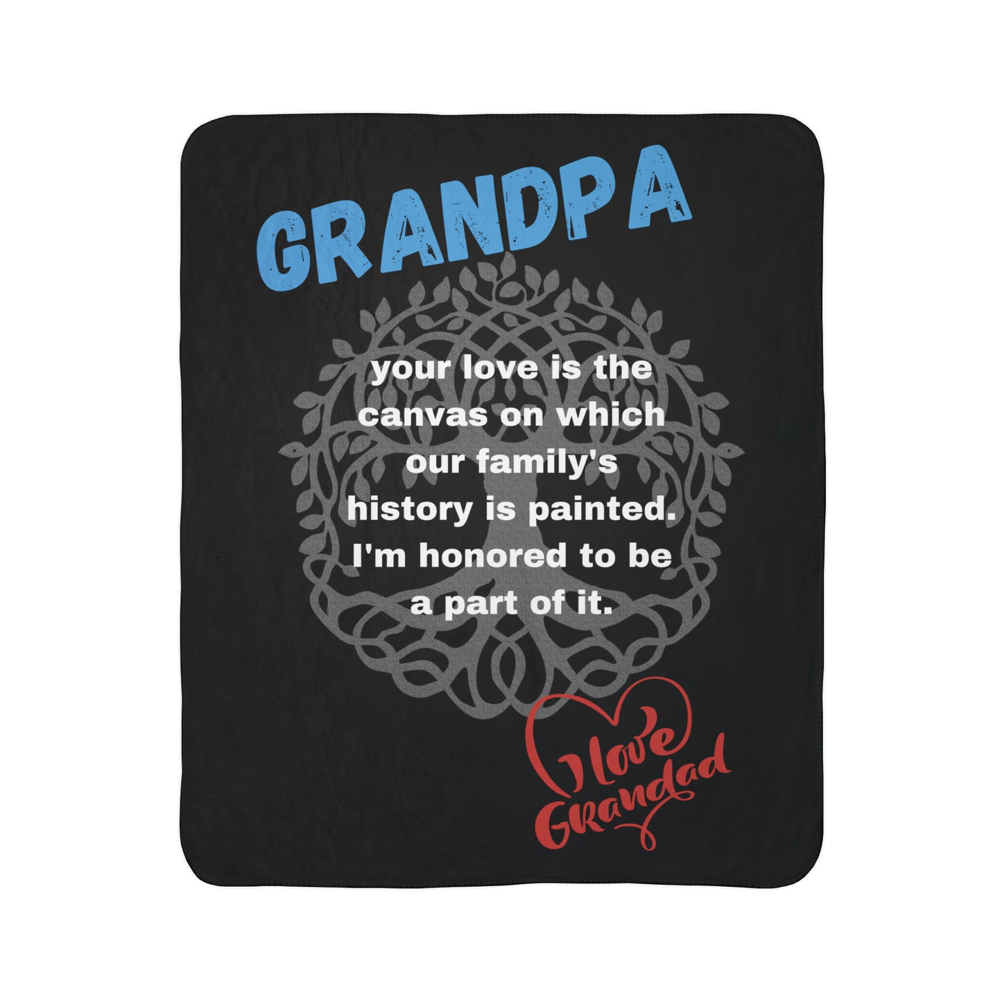 Fleece Sherpa Blanket-GRANDPA YOUR LOVE IS THE CANVAS