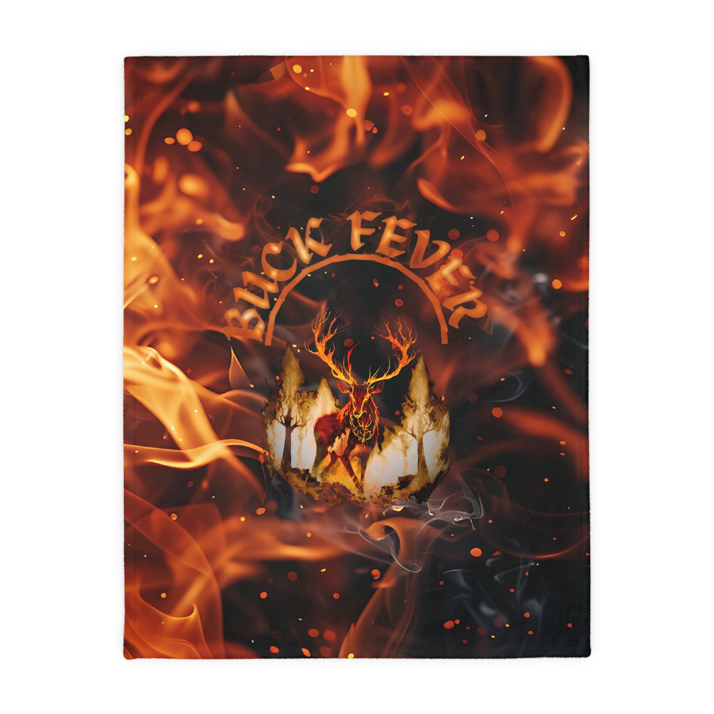 Fleece Blanket - Buck Fever Logo Fire Design