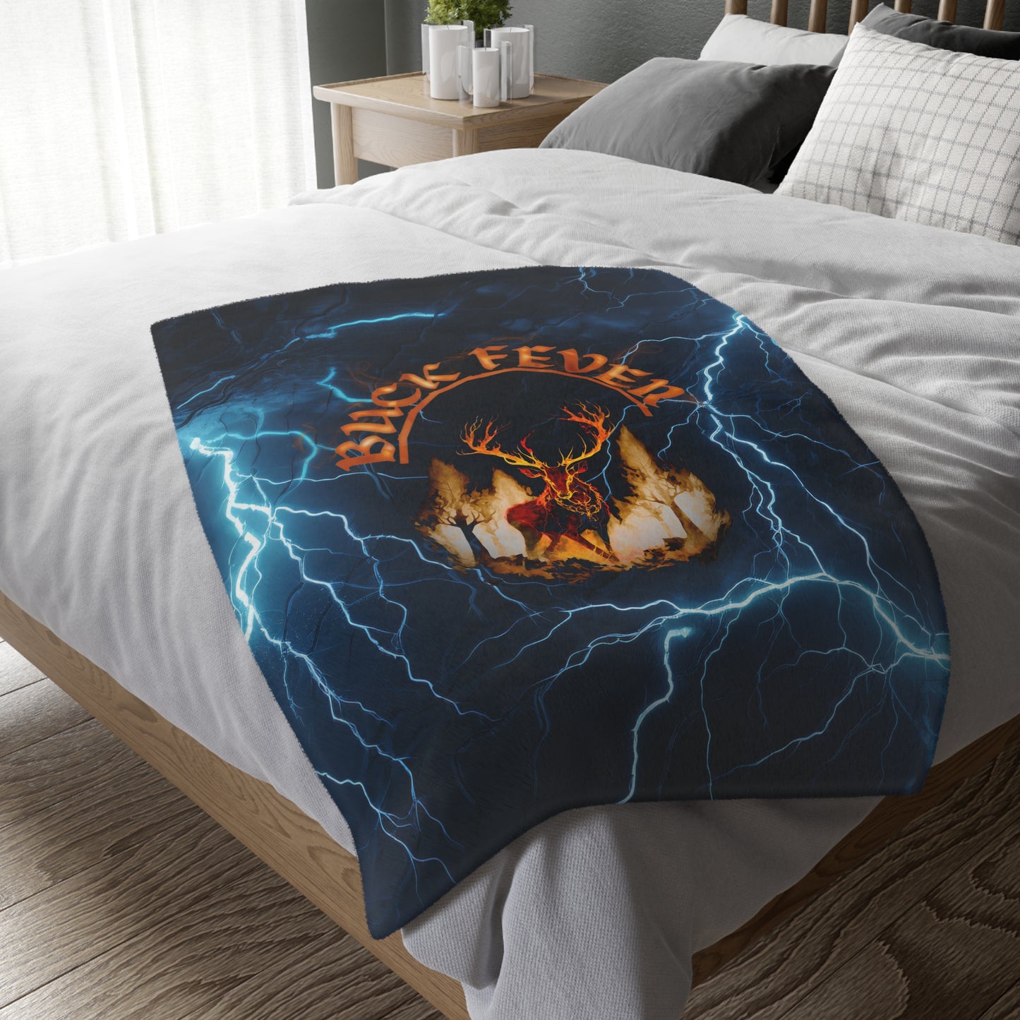 Fleece Blanket - Buck Fever Logo Lightning Design