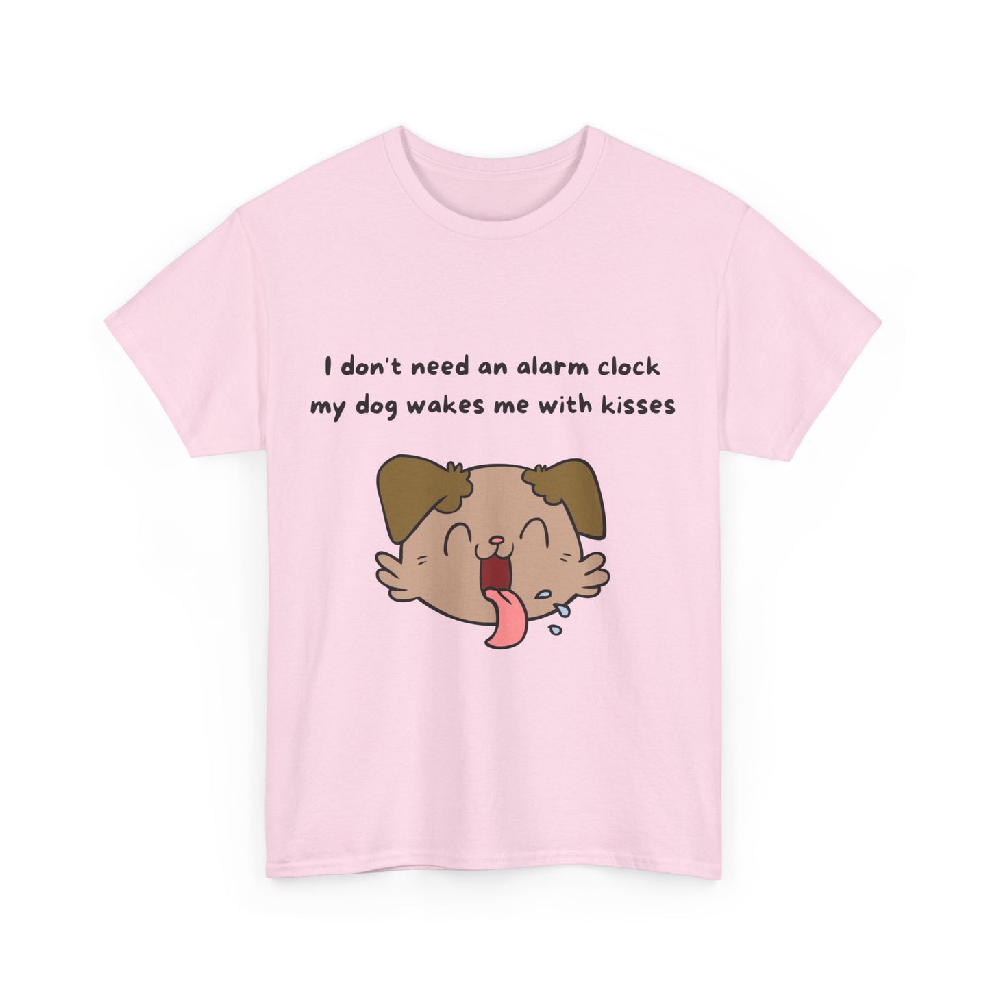 Unisex Heavy Cotton Tee - I DON'T NEED AN ALARM CLOCK, MY DOG WAKES ME UP