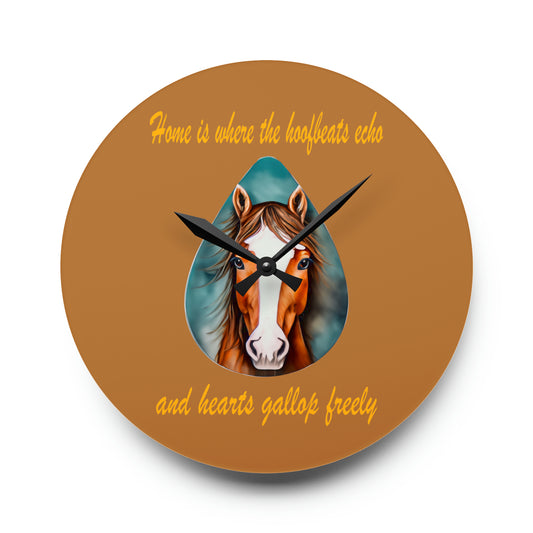 Acrylic Wall Clock- horse hoofbeat