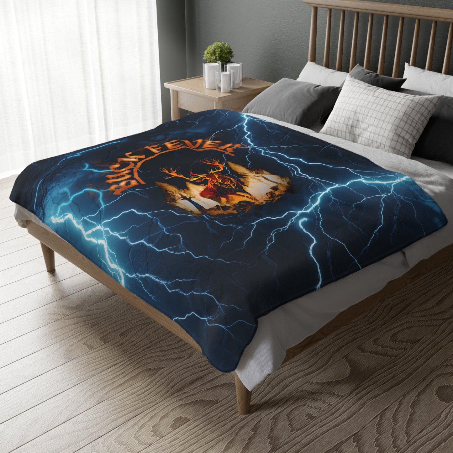 Fleece Blanket - Buck Fever Logo Lightning Design