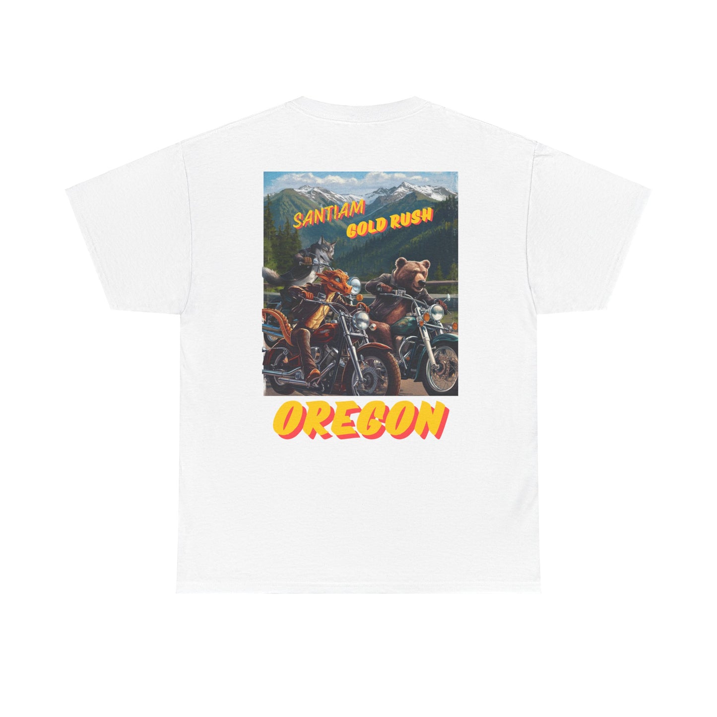 Unisex Heavy Cotton Tee -  SANTIAM GOLD RUSH  WILDLIFE BIKER