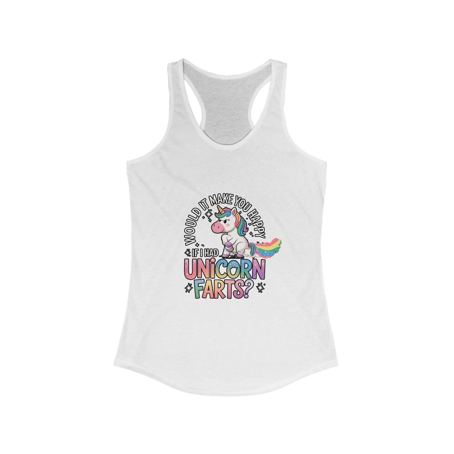 Unicorn Fart Rainbow Women's Racerback Tank Top