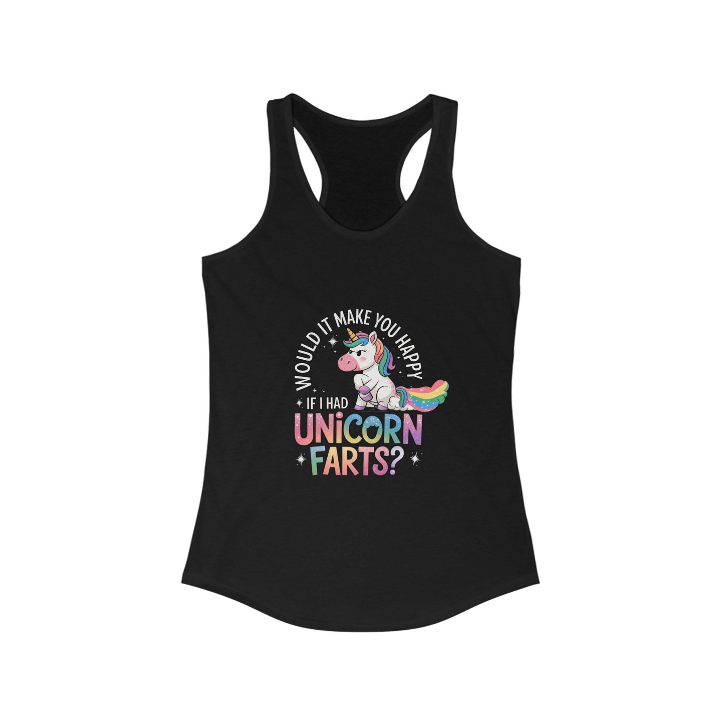 Unicorn Fart Rainbow Women's Racerback Tank Top