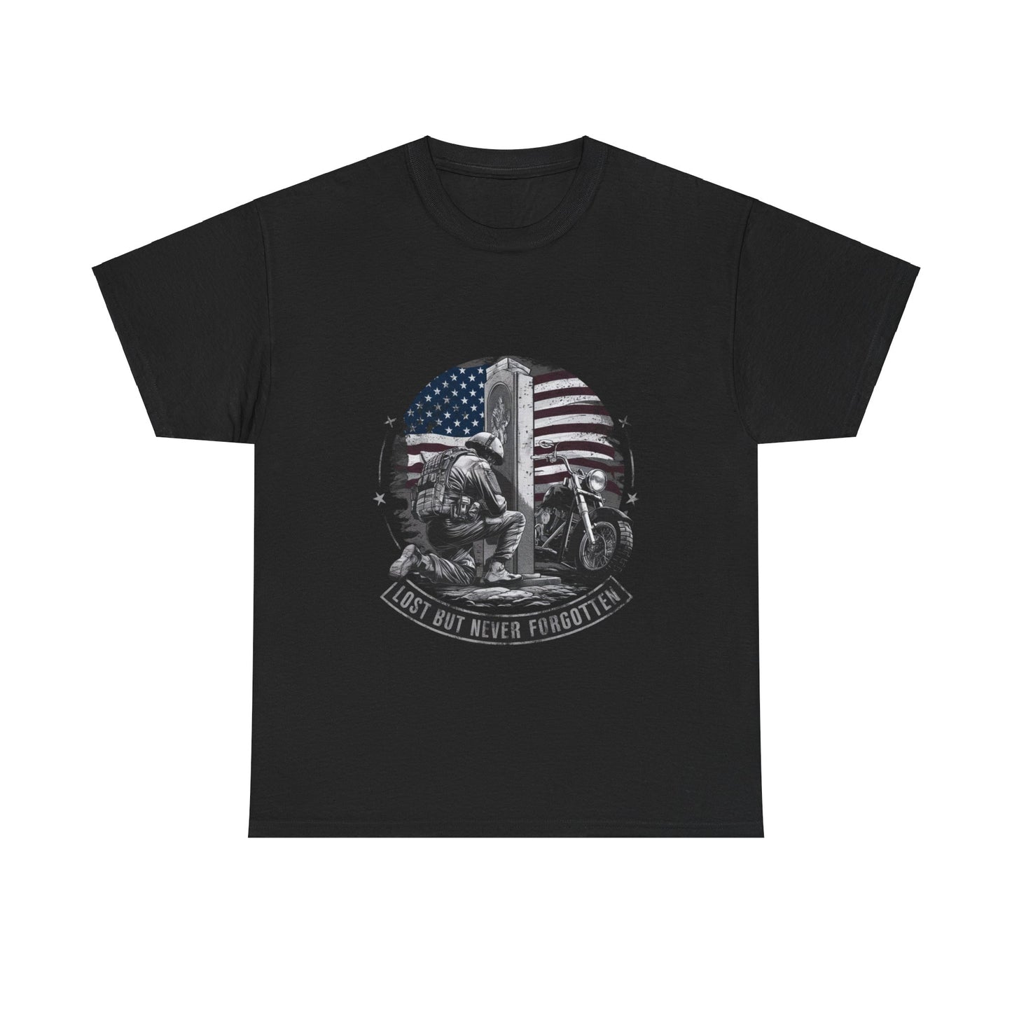 Unisex Heavy Cotton Tee -  NEVER FORGOTTEN MOTORCYCLE