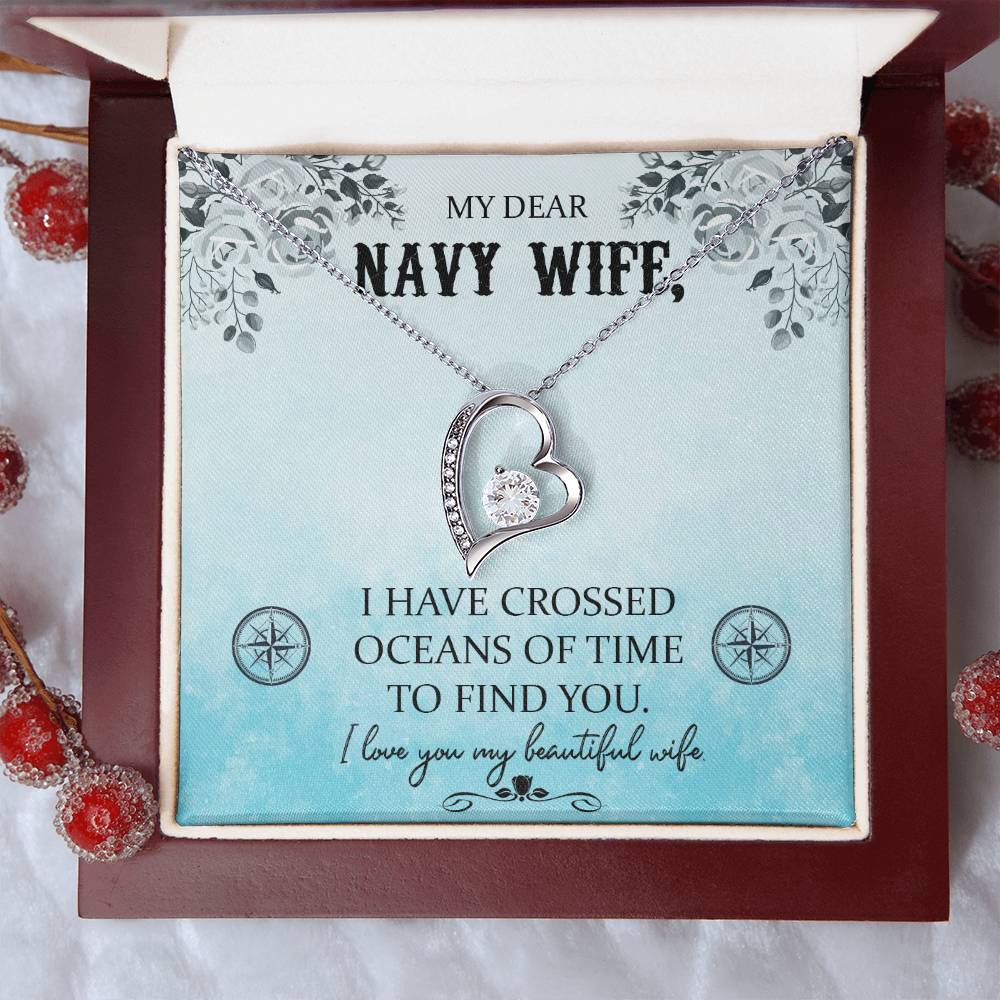 Navy wife Forever love necklace