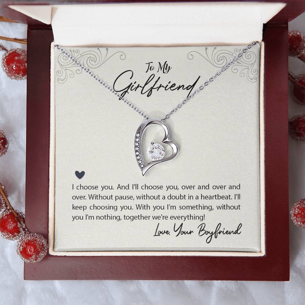 To my Girlfriend-I choose you Forever love necklace