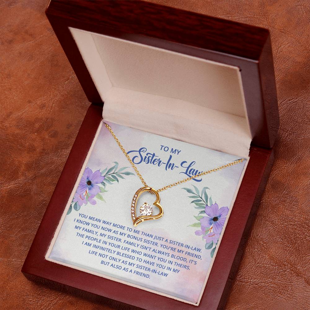 To My Sister-In-Law - I know you now as my bonus sister Forever love necklace