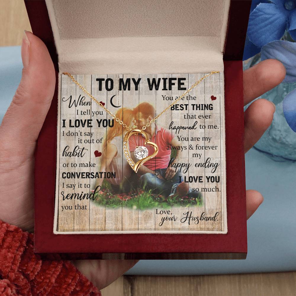 To my wife 4 Forever love necklace