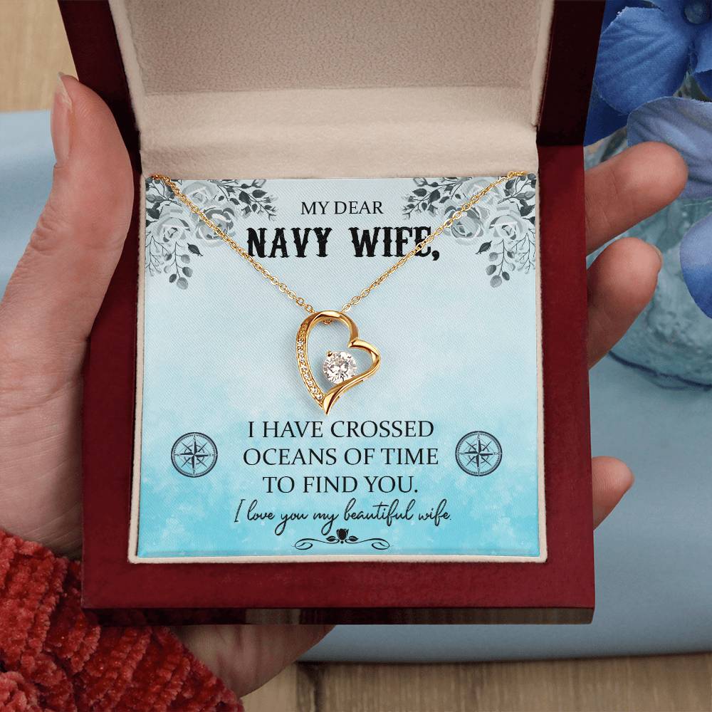 Navy wife Forever love necklace