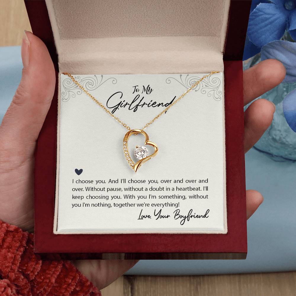 To my Girlfriend-I choose you Forever love necklace