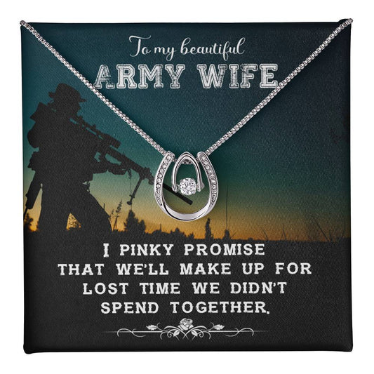 Army wife new Lucky  love necklace