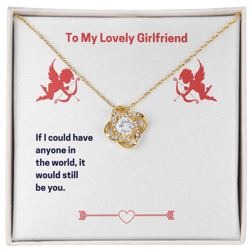 To My Lovely Girlfriend (Valentine's) Love Knot necklace