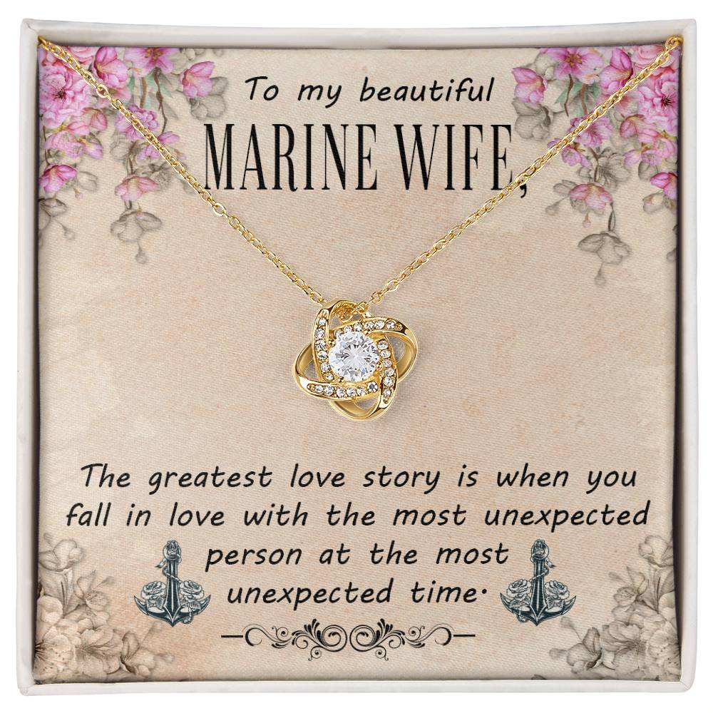 Marine wife.. Love Knot necklace