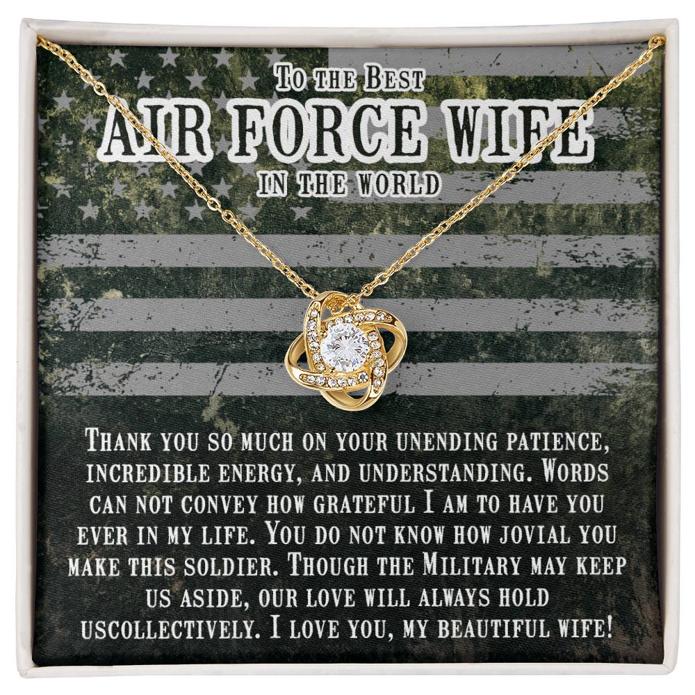 Thank you so much -Air force wife Love Knot necklace