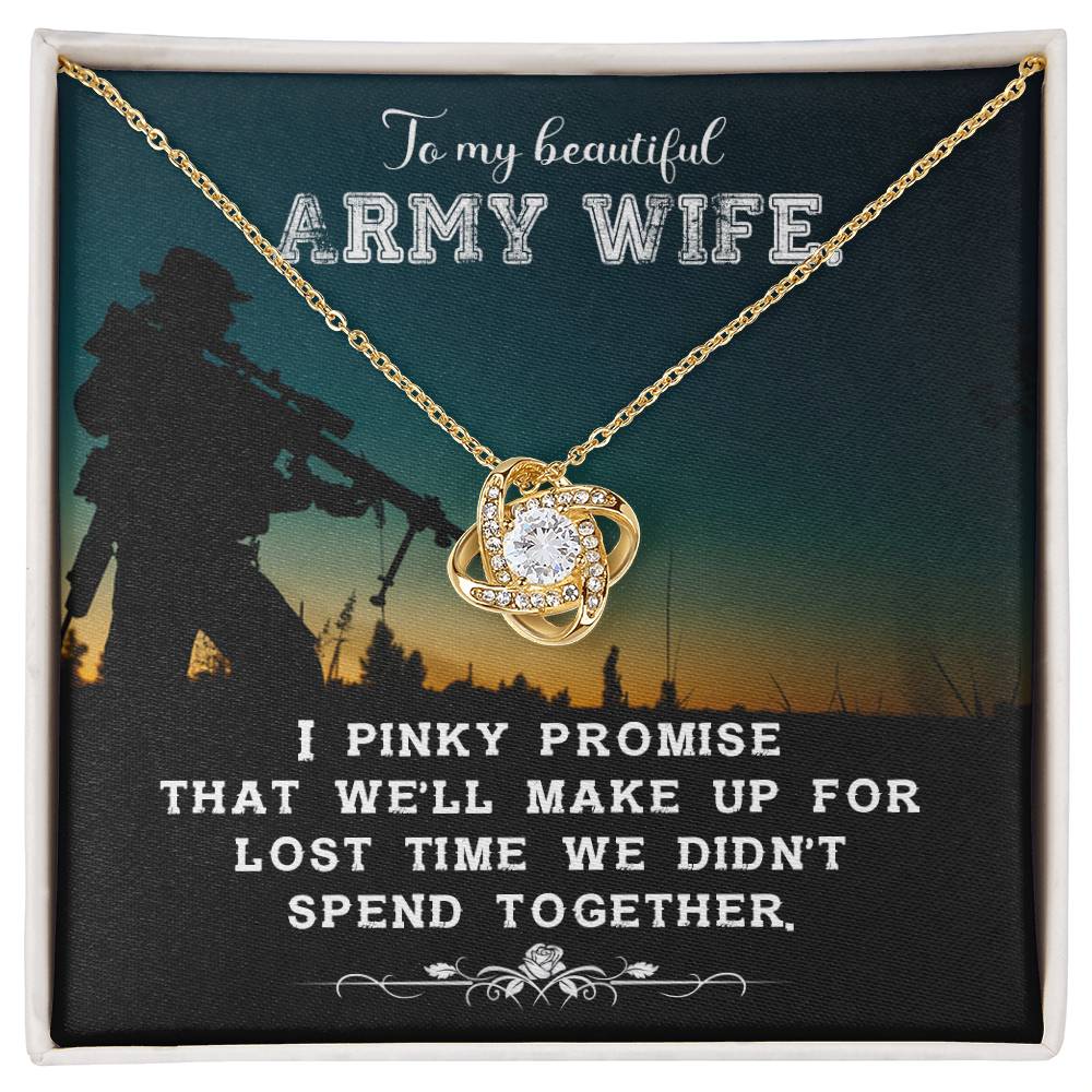 Army wife new Love Knot necklace