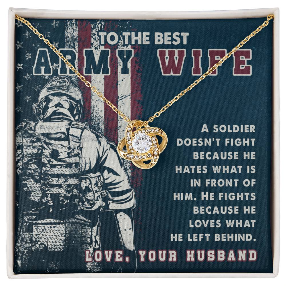 A soldier Dosen_t - Army Wife Love Knot necklace