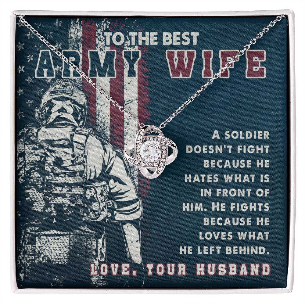 A soldier Dosen_t - Army Wife Love Knot necklace