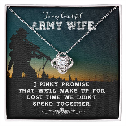 Army wife new Love Knot necklace