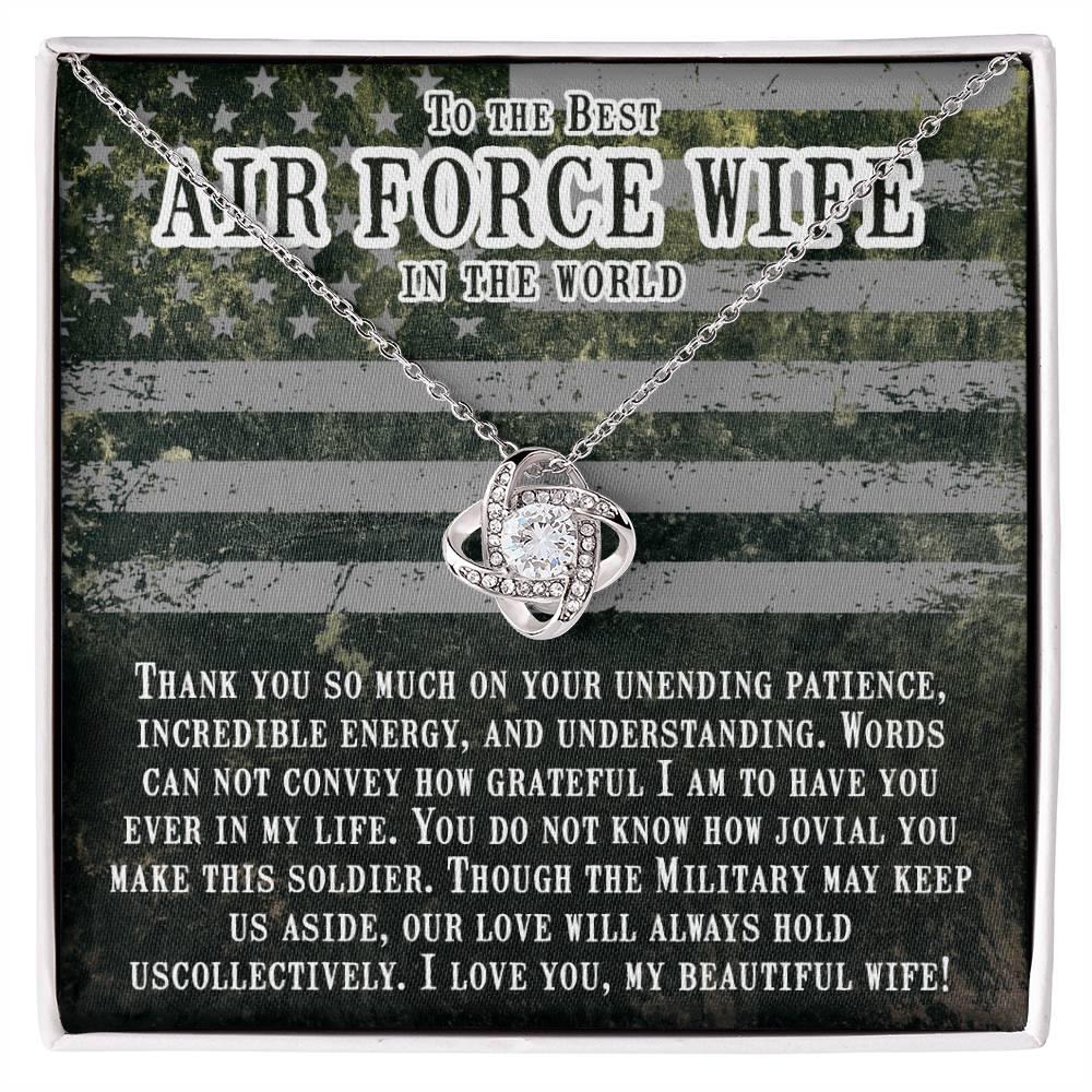 Thank you so much -Air force wife Love Knot necklace