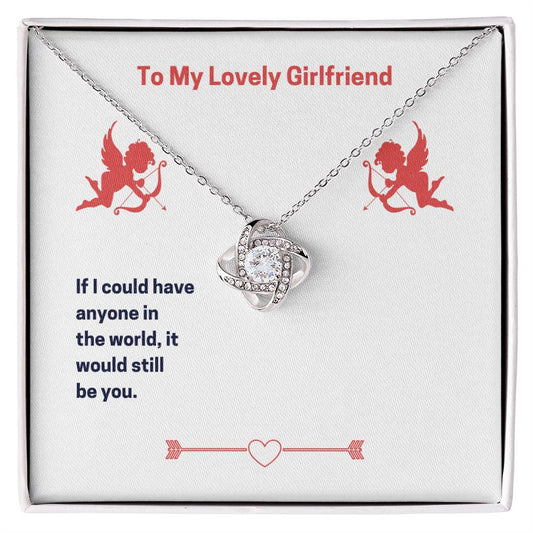 To My Lovely Girlfriend (Valentine's) Love Knot necklace