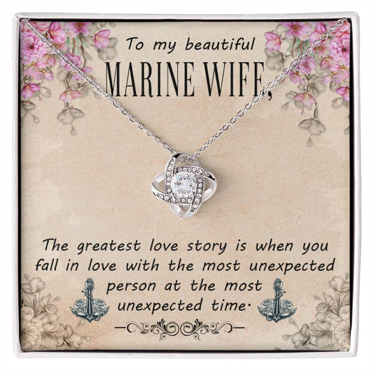 Marine wife.. Love Knot necklace