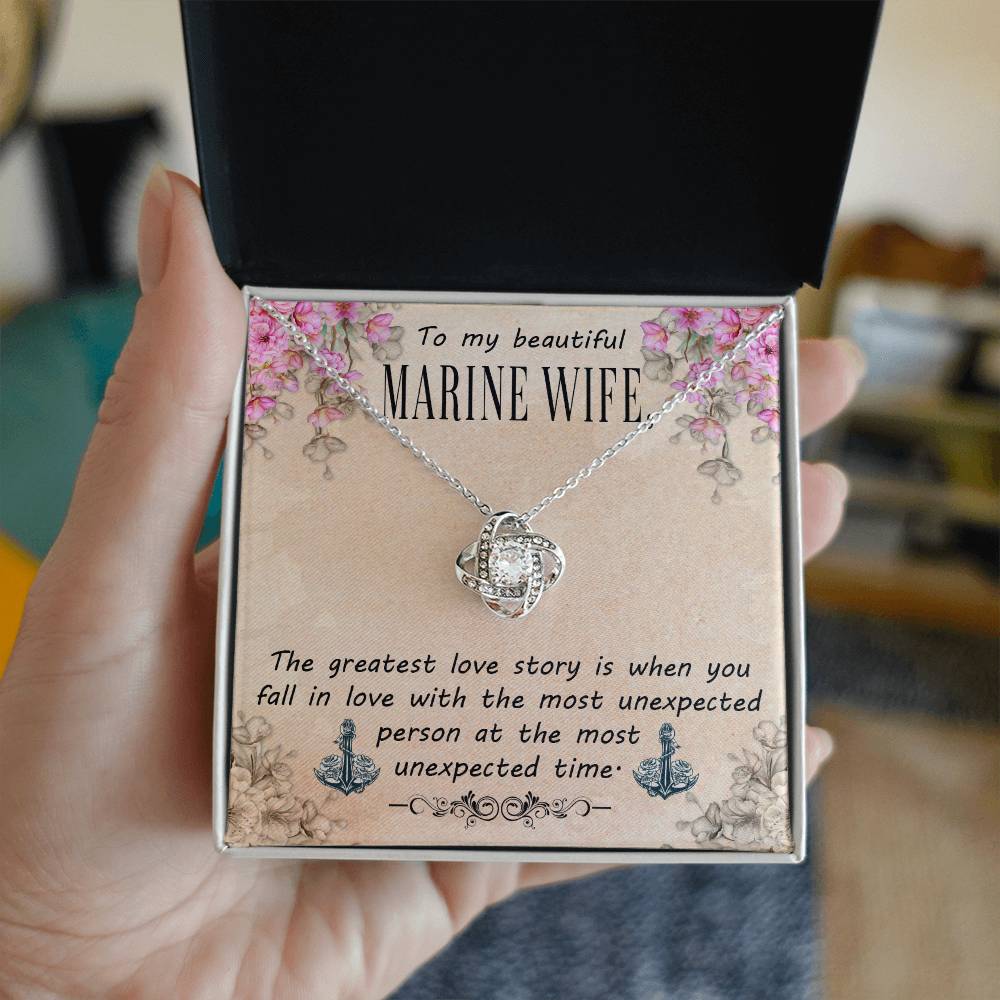 Marine wife.. Love Knot necklace