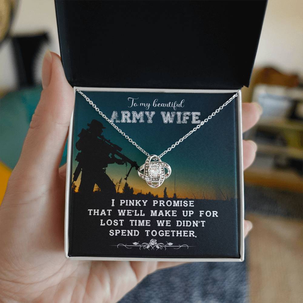 Army wife new Love Knot necklace