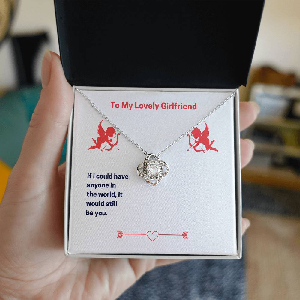 To My Lovely Girlfriend (Valentine's) Love Knot necklace